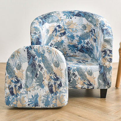 2 Pieces Set Chair Printed Armchair Slipcover