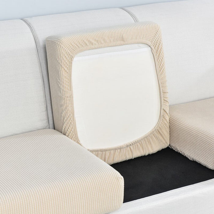 Polar Fleece Jacquard Thick Stretch Sofa Seat Cushion Cover