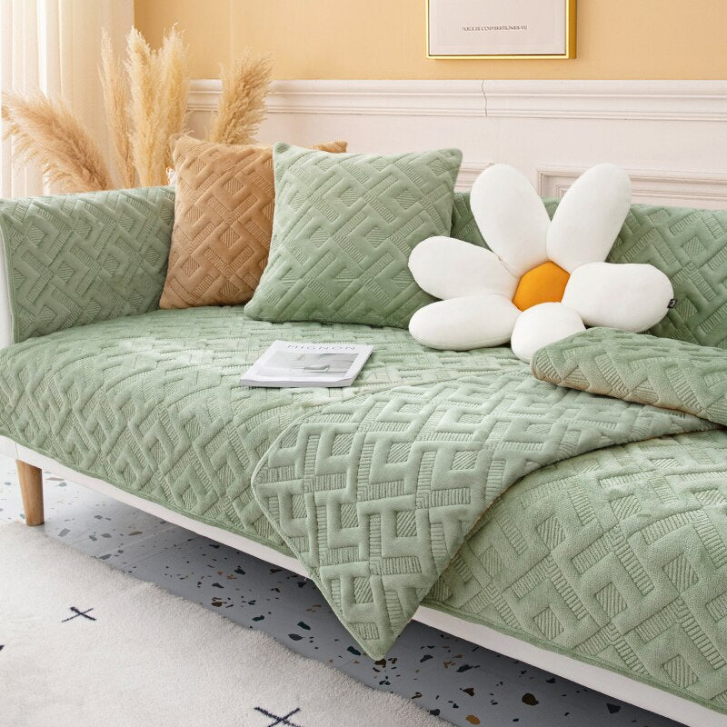 Thicken Plush Sofa Cover For Living Room