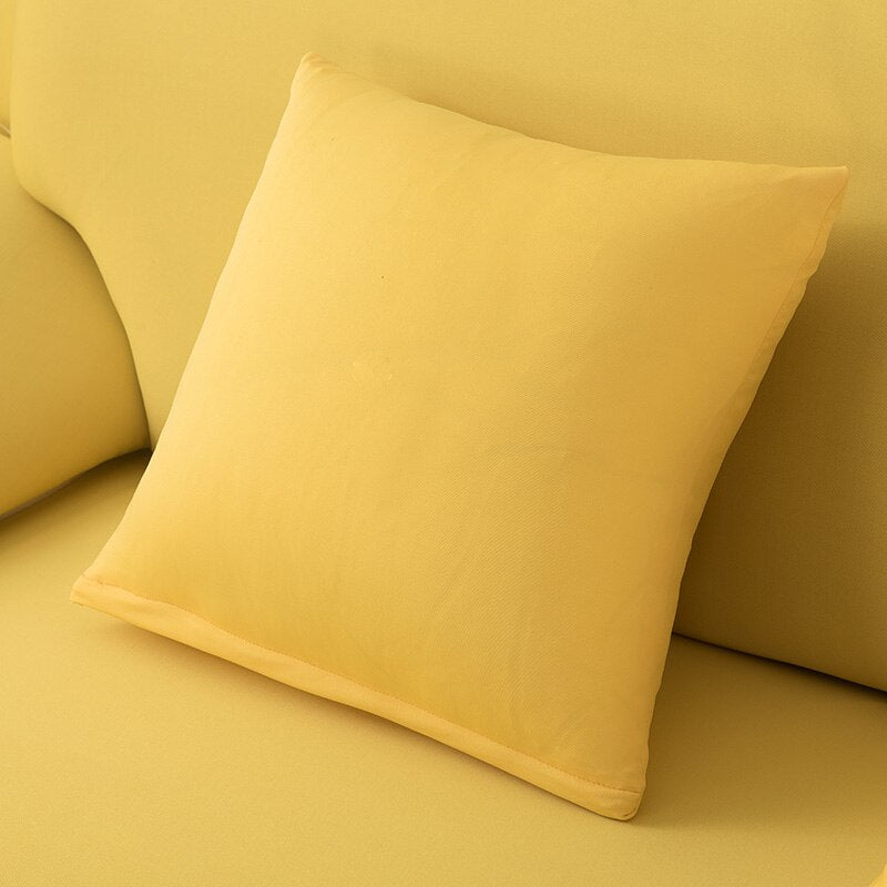 Solid Color Elastic Pillow Case Cushion Cover