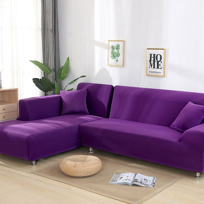 L-Style Plain Color Elastic Stretch Sofa Covers