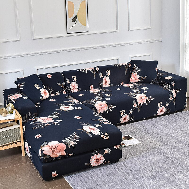 Square Printed L-shape Sofa Covers