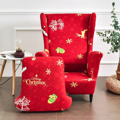 Christmas Armchair Slipcover 2-Piece