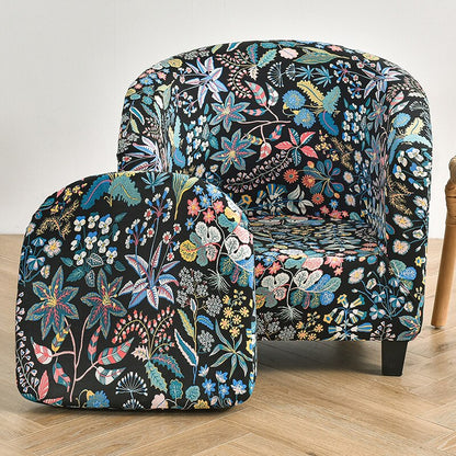 2 Pieces Set Chair Printed Armchair Slipcover