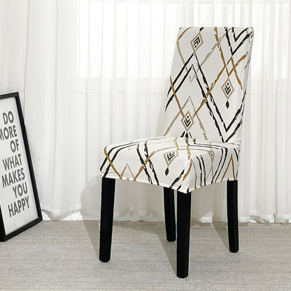 Printed Geometry Slipcover For Chair