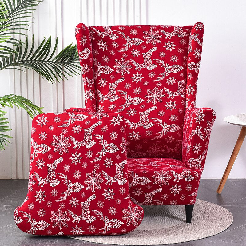 Christmas Armchair Slipcover 2-Piece