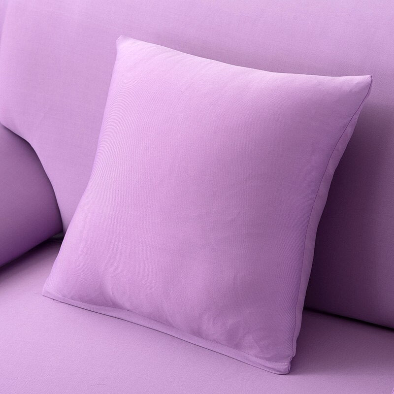 Solid Color Elastic Pillow Case Cushion Cover