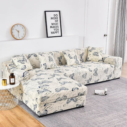 Square Printed L-shape Sofa Covers