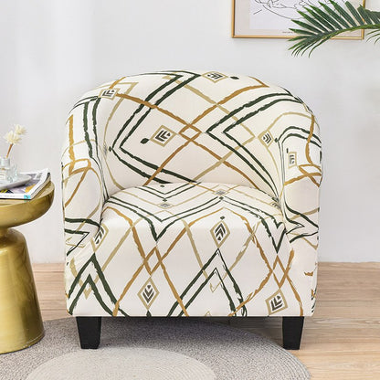 Printed Stretch Club Chair Slipcover Sofa Cover