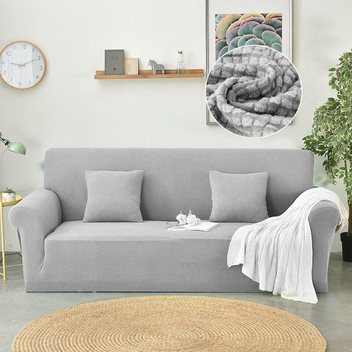 L shape Plain Stretch Sofa Covers For Living Room