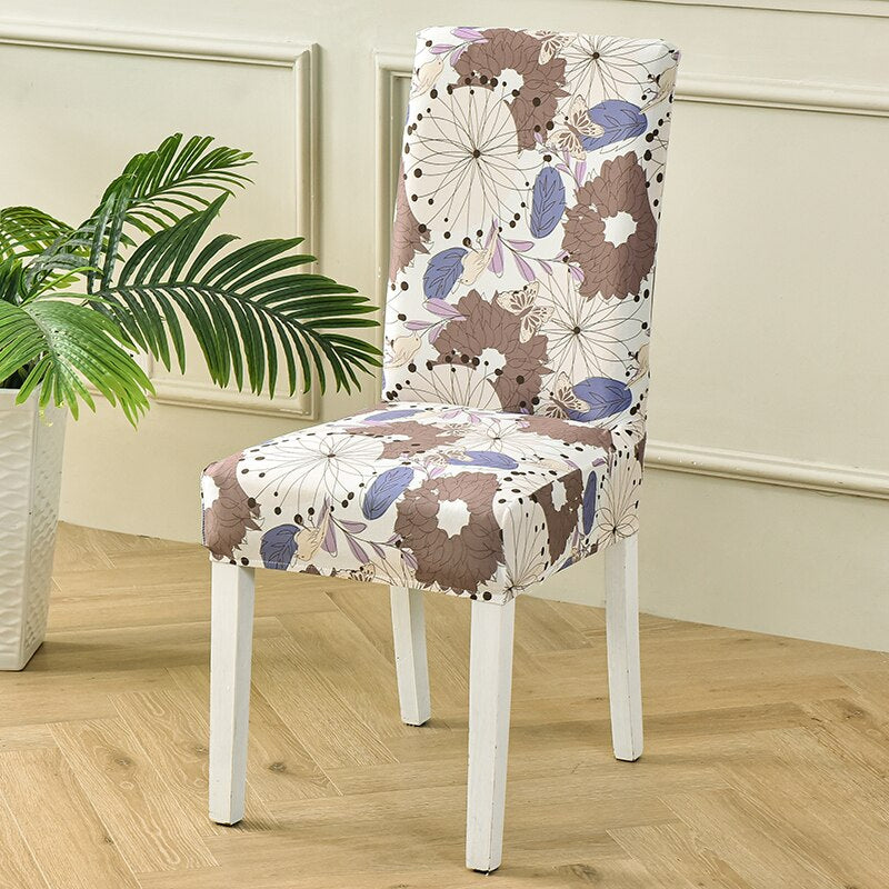 Elastic Printed Dining Chair Cover