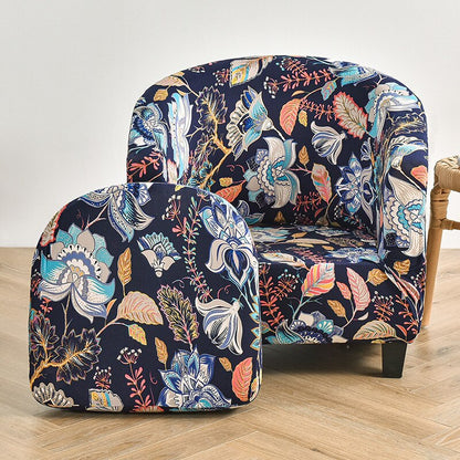 2 Pieces Set Chair Printed Armchair Slipcover