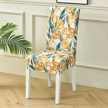 Elastic Printed Dining Chair Cover