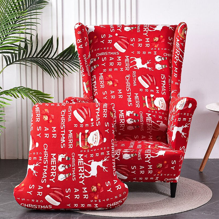 Christmas Armchair Slipcover 2-Piece