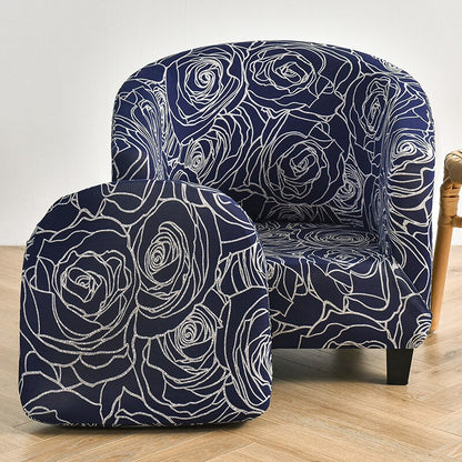 2 Pieces Set Chair Printed Armchair Slipcover