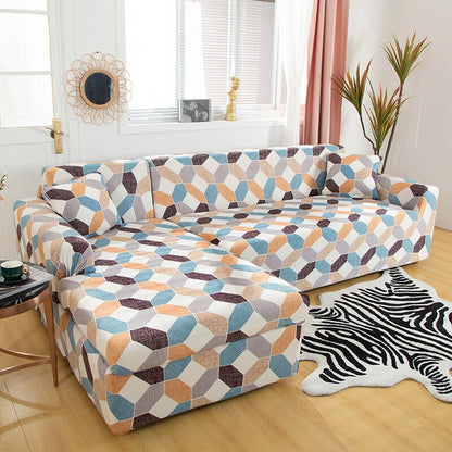 Square Printed Covers For L-Shaped Corner Sofa