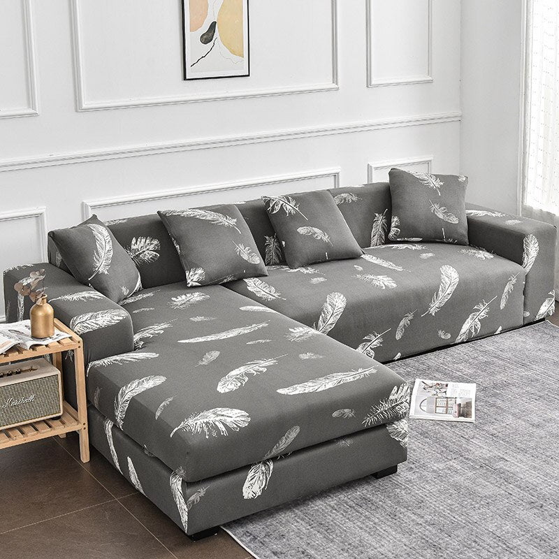 Square Printed L-shape Sofa Covers