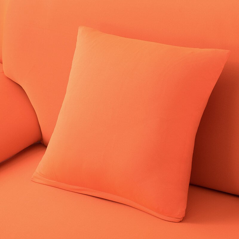 Solid Color Elastic Pillow Case Cushion Cover