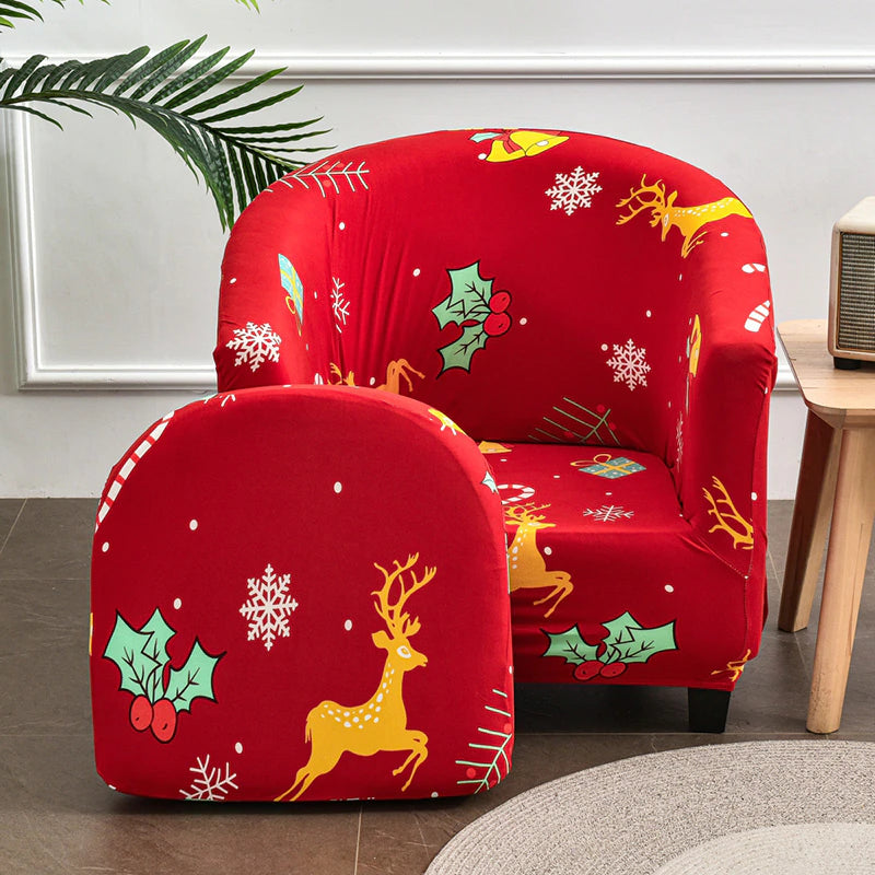 Printed Christmas Club Chair Cover