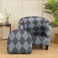 2 Pieces Set Chair Printed Armchair Slipcover
