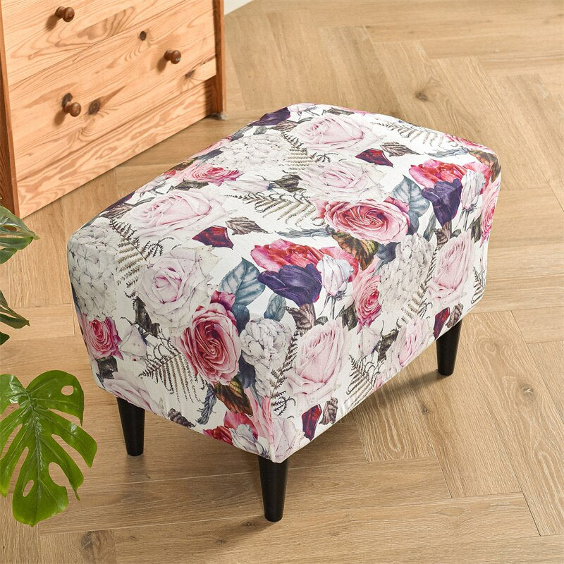 Soft Printed Footstool Cover