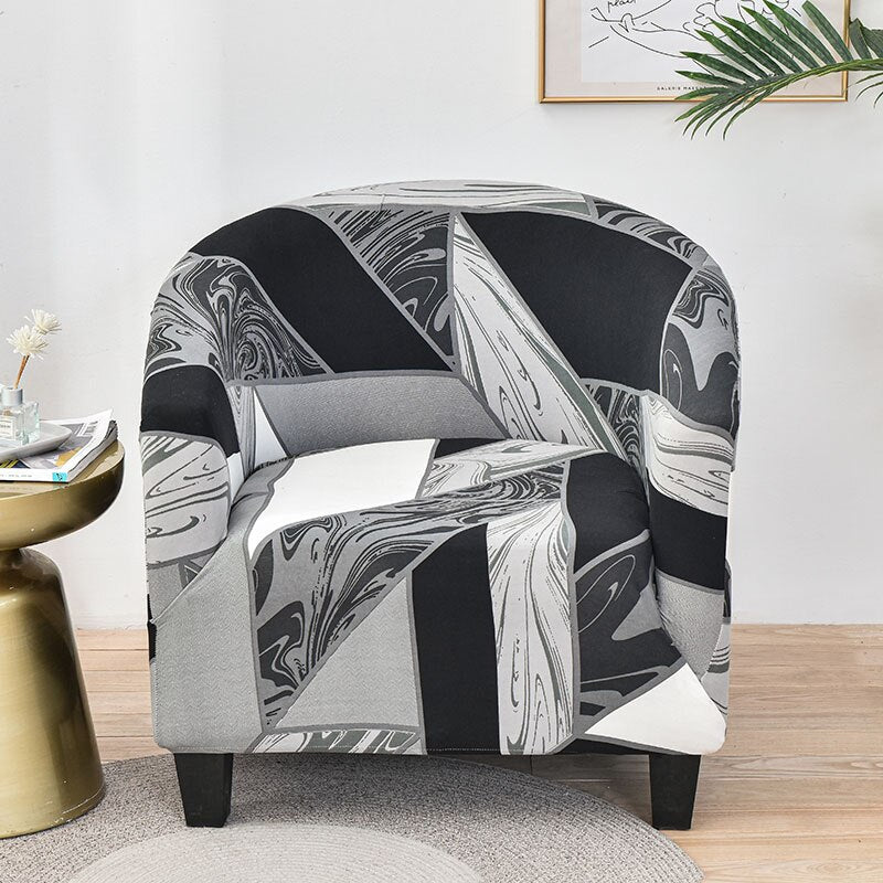 Printed Stretch Club Chair Slipcover Sofa Cover