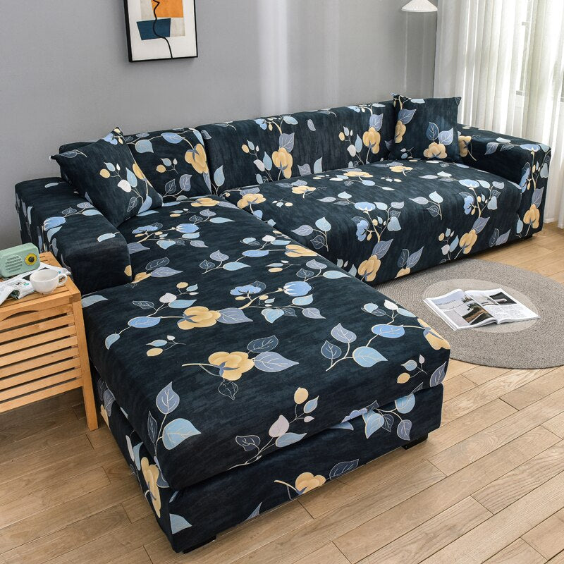 Square Printed L-shape Sofa Covers