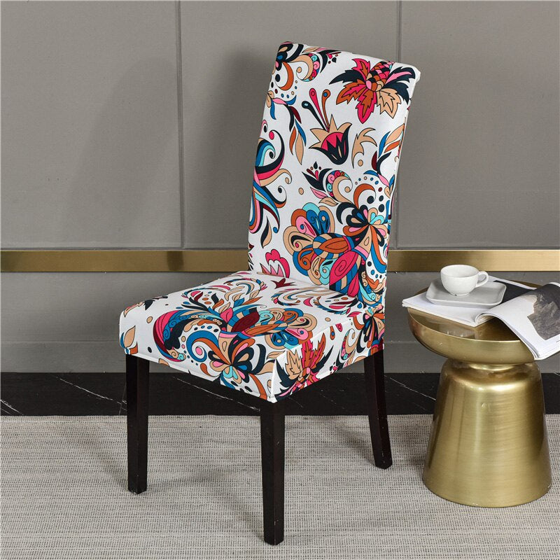 Printed Pattern Chair Cover For Dining Room