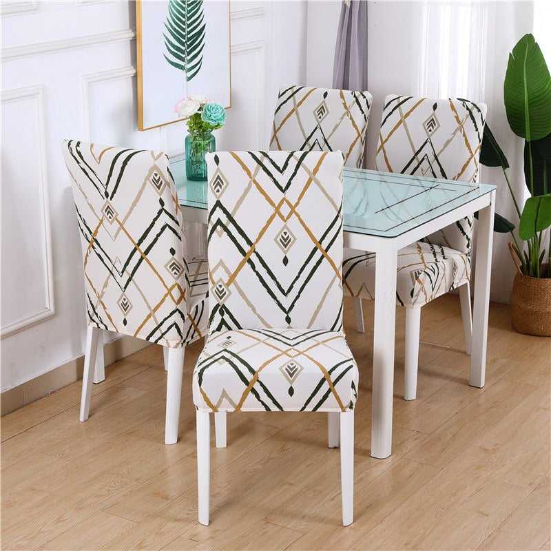 Printed Dining Elastic Chair Cover