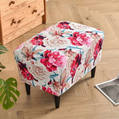 Soft Printed Footstool Cover