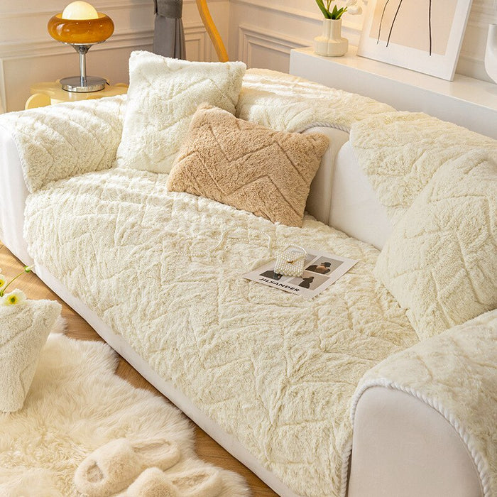 Non-Slip Thick Plush Sofa Cover For Living Room