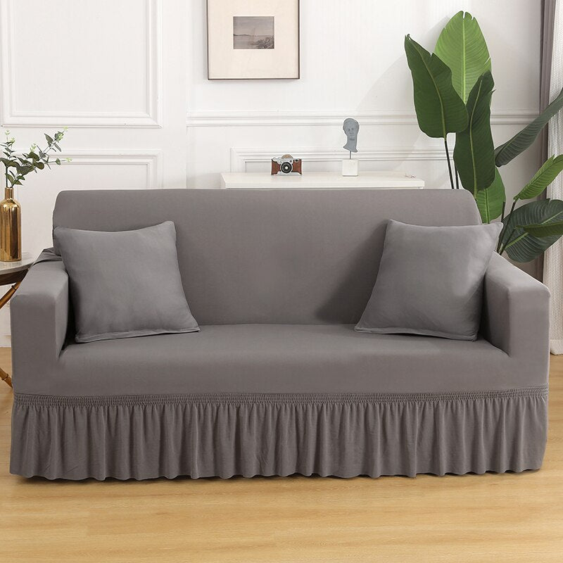 High Elastic Stretchable Cushion Couch Sofa Cover With Skirt