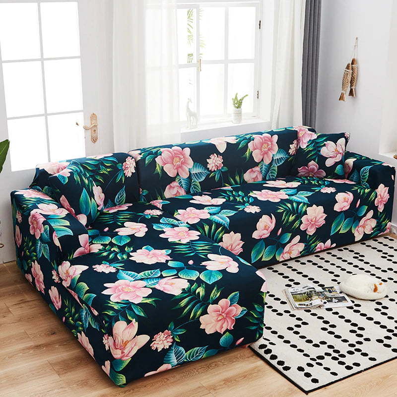 Square Printed L-shape Sofa Covers