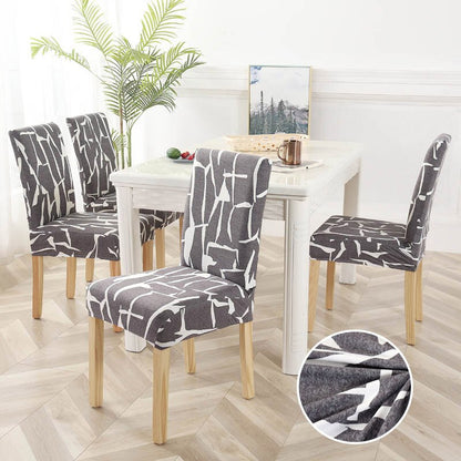 Printed Dining Elastic Chair Cover