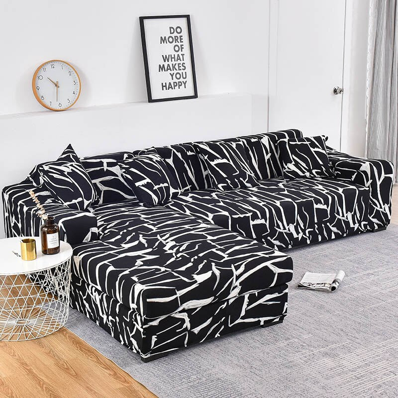 Elastic Plaid Sofa Corner Covers For Living Room