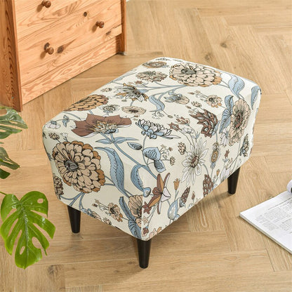 Soft Printed Footstool Cover