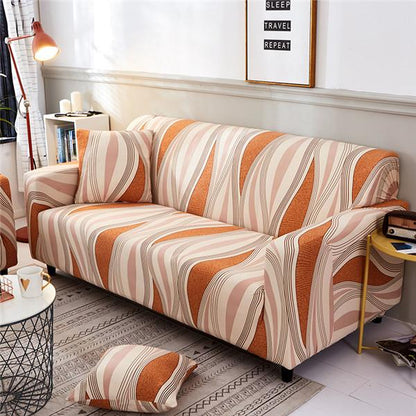 Cross Pattern Stretch L Shape Sofa Cover