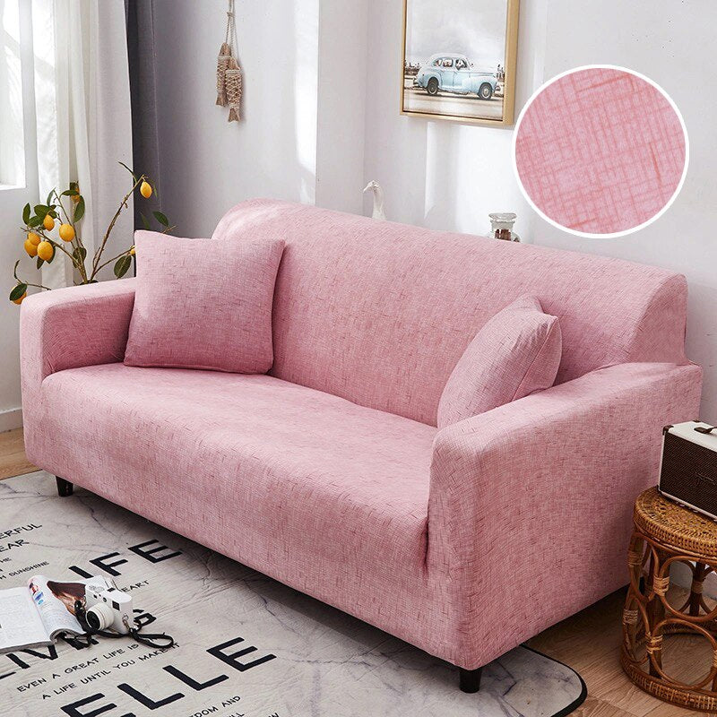 Cross Pattern Stretch L Shape Sofa Cover