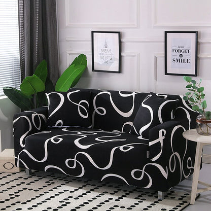 Cross Pattern Stretch L Shape Sofa Cover