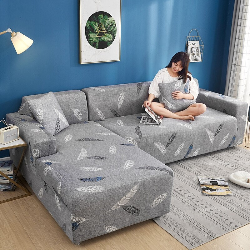 Square Printed Covers For L-Shaped Corner Sofa