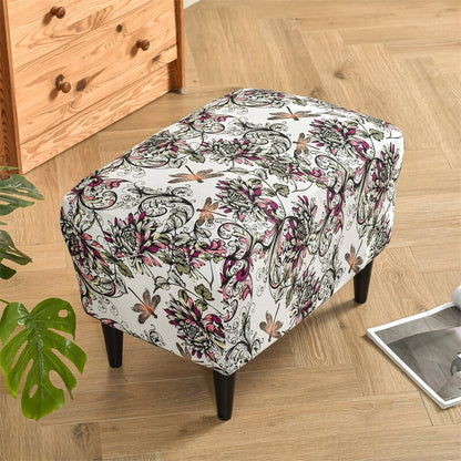 Soft Printed Footstool Cover