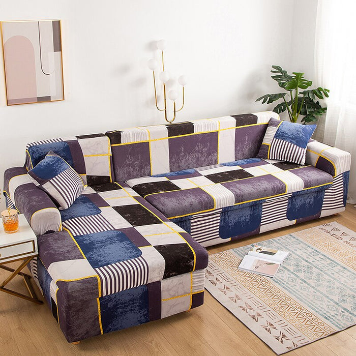 Square Printed Covers For L-Shaped Corner Sofa