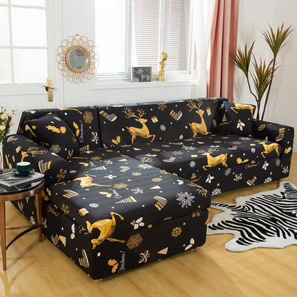 Printed L-shape Elastic Sofa Covers