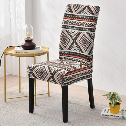 Printed Pattern Chair Cover For Dining Room