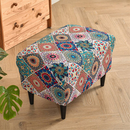 Soft Printed Footstool Cover