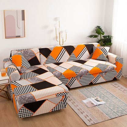 Square Printed Covers For L-Shaped Corner Sofa