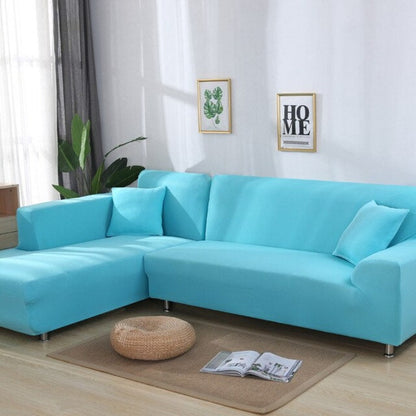 Solid Color L-Style Sofa Cover