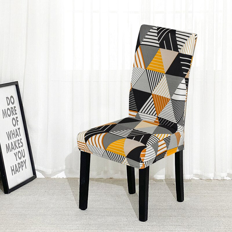 Printed Geometry Slipcover For Chair