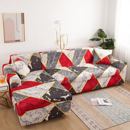 Square Printed Covers For L-Shaped Corner Sofa