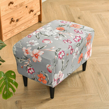 Soft Printed Footstool Cover